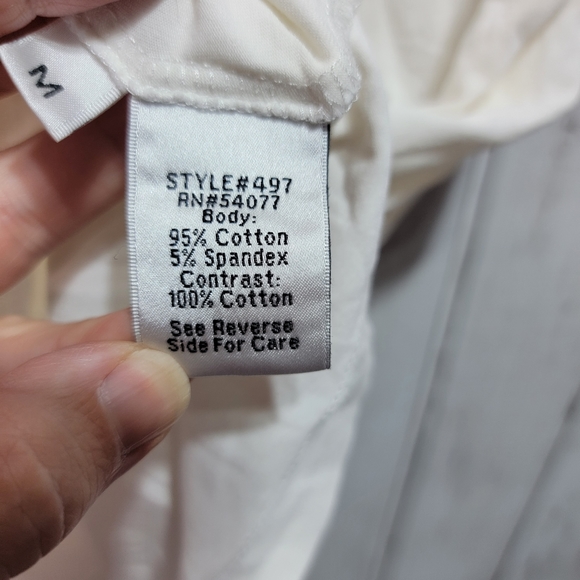 Cabi Women's White Short Sleeve Knit Shirt Tie Size Medium Style #497. - Picture 5 of 6